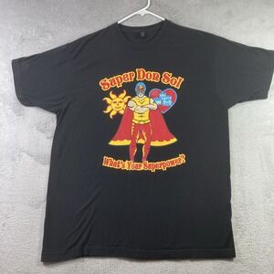 Luchador Wrestler Shirt Adult XL Black Cinco De Mayo 2017 Superpowers Graphic